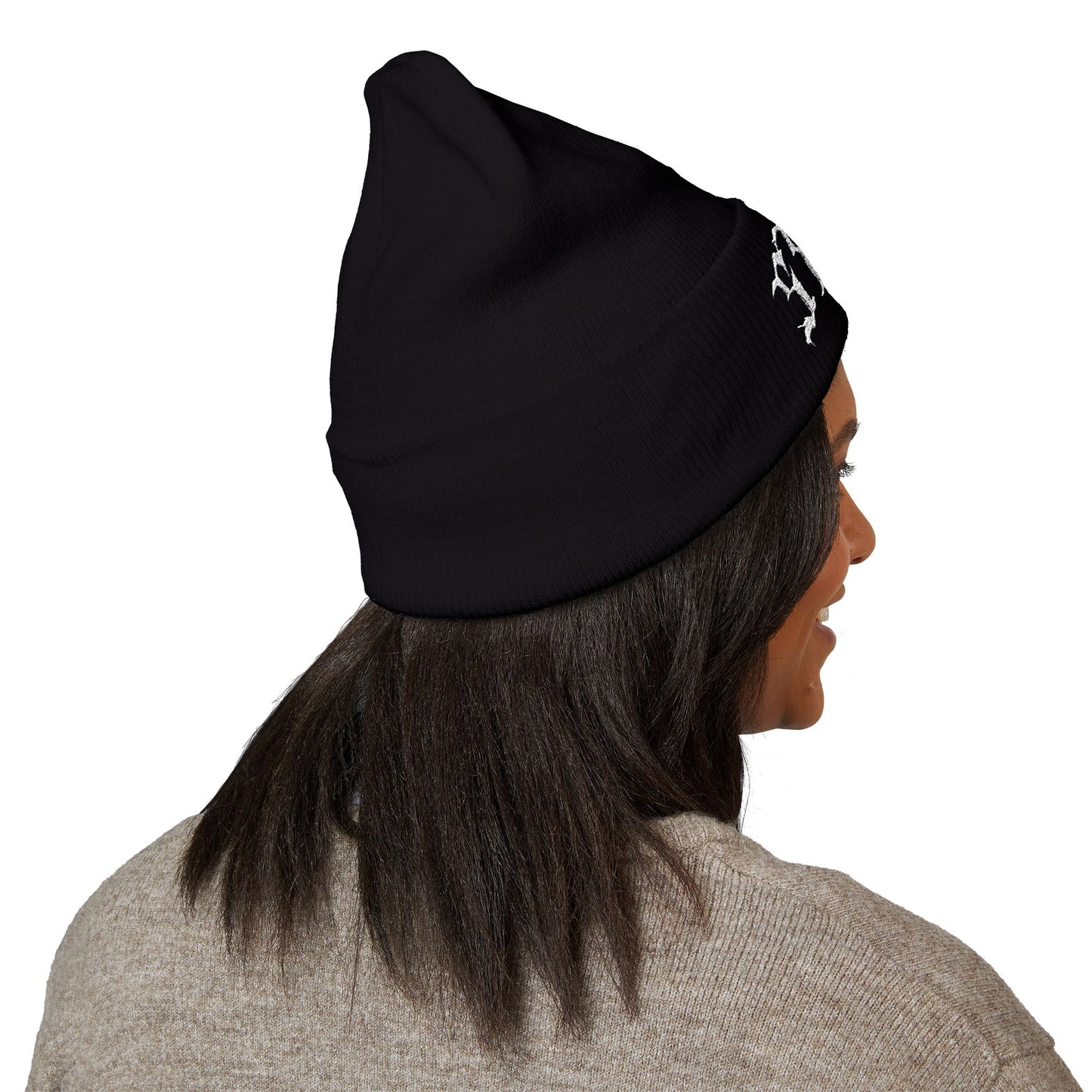 Goth Hat - SYNR Cuffed Embroidered Beanie Cap