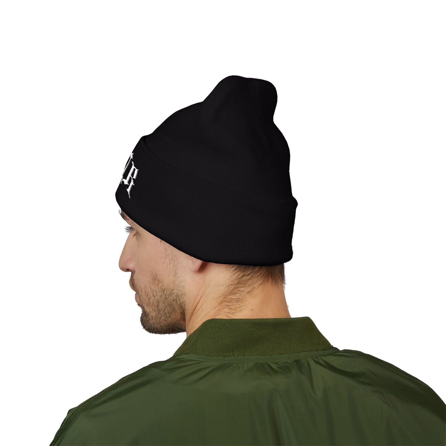 Goth Hat - SYNR Cuffed Embroidered Beanie Cap