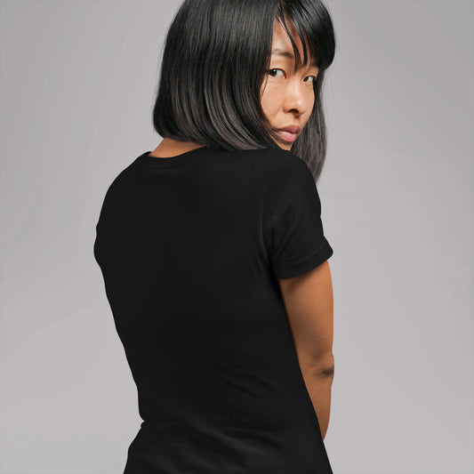 Cyber Goth Wholesale Tee Shirts Bulk T-shirt, back view on female model