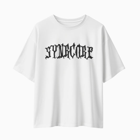 The Undead King goth tshirt oversized tshirt, front view on white background