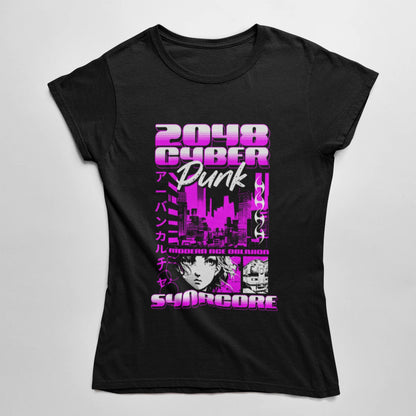 2048 Night City Oblivion Cyberpunk Wholesale Tee Shirts Bulk T-shirt, front view on white background