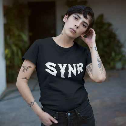 Rebellion Goth Wholesale Tee Shirts Bulk T-shirt, front view on female model